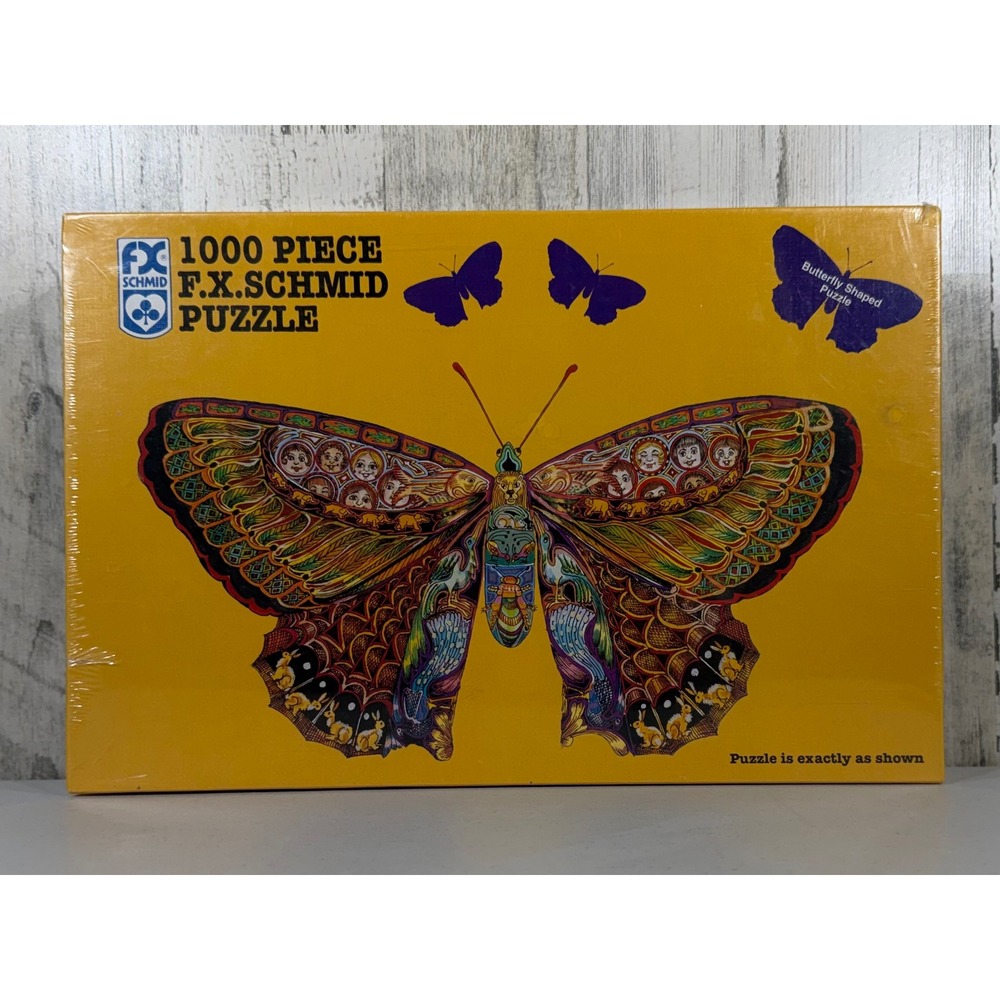 FX Schmid Whimsical Butterfly 1000 Piece Jigsaw Puzzle Butterfly Shaped 1995